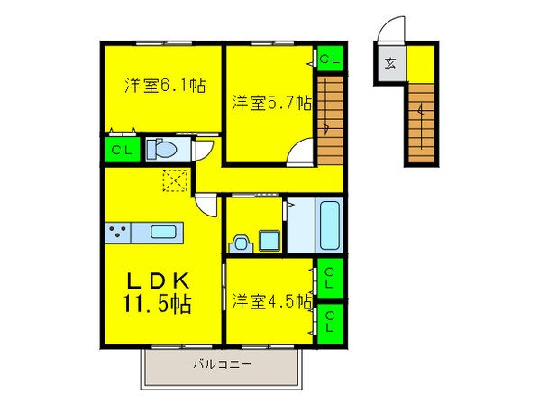 パナコート田園の物件間取画像